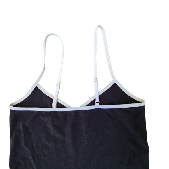 ANTHROPOLOGIE WOMEN DRESS MINI BODY CON STRETCH TIGHT BLACK WHITE STRAPPY LG XL - Picture 6 of 6